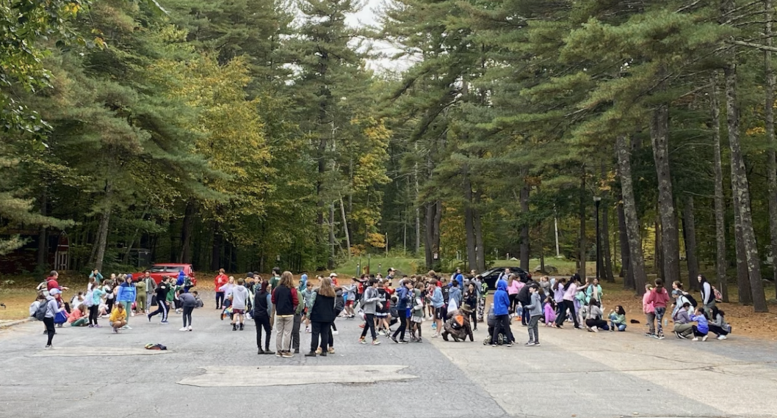 Trottier 6th graders arrive at Natures Classroom in Groton, MA